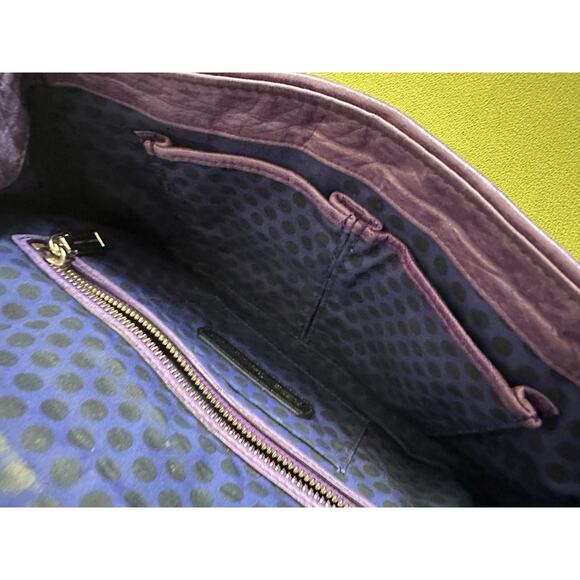 Rebecca Minkoff Studded Quilted Chain Strap Purple Leather Shoulder Bag - Picture 10 of 16